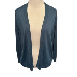 Torrid 3/4 Sleeve Cropped Cardigan Womens Size 3X Blue Steel Open Topper Shrug